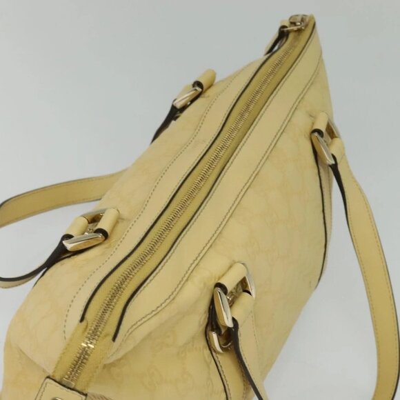 GUCCI GG Canvas Guccissima Abbey Tote Bag Leather Yellow Gold - Picture 6 of 15